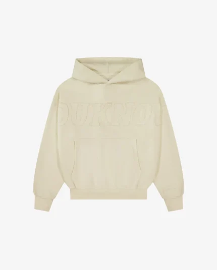 Distressed Applique Hoodie 2.0 | Cream