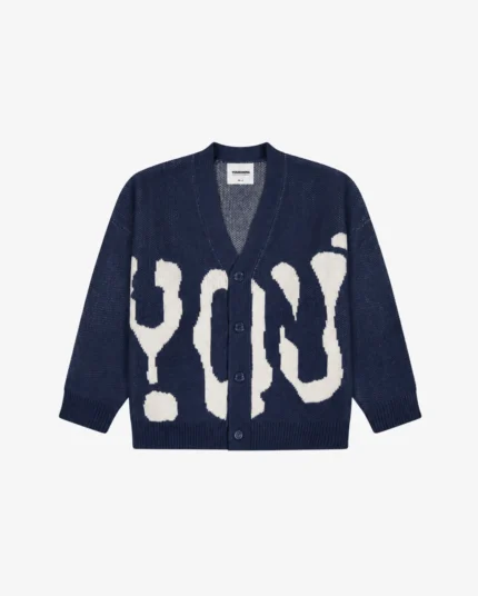 YouKnow Jacquard Knit Cardigan | Navy