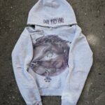 Ykuno Grey Die Trying Graphic Hoodie