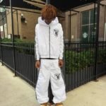 Ykuno White Crest Track Jacket & Pants Set