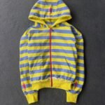 Ykuno Blue & Yellow Striped Zip-Up Hoodie