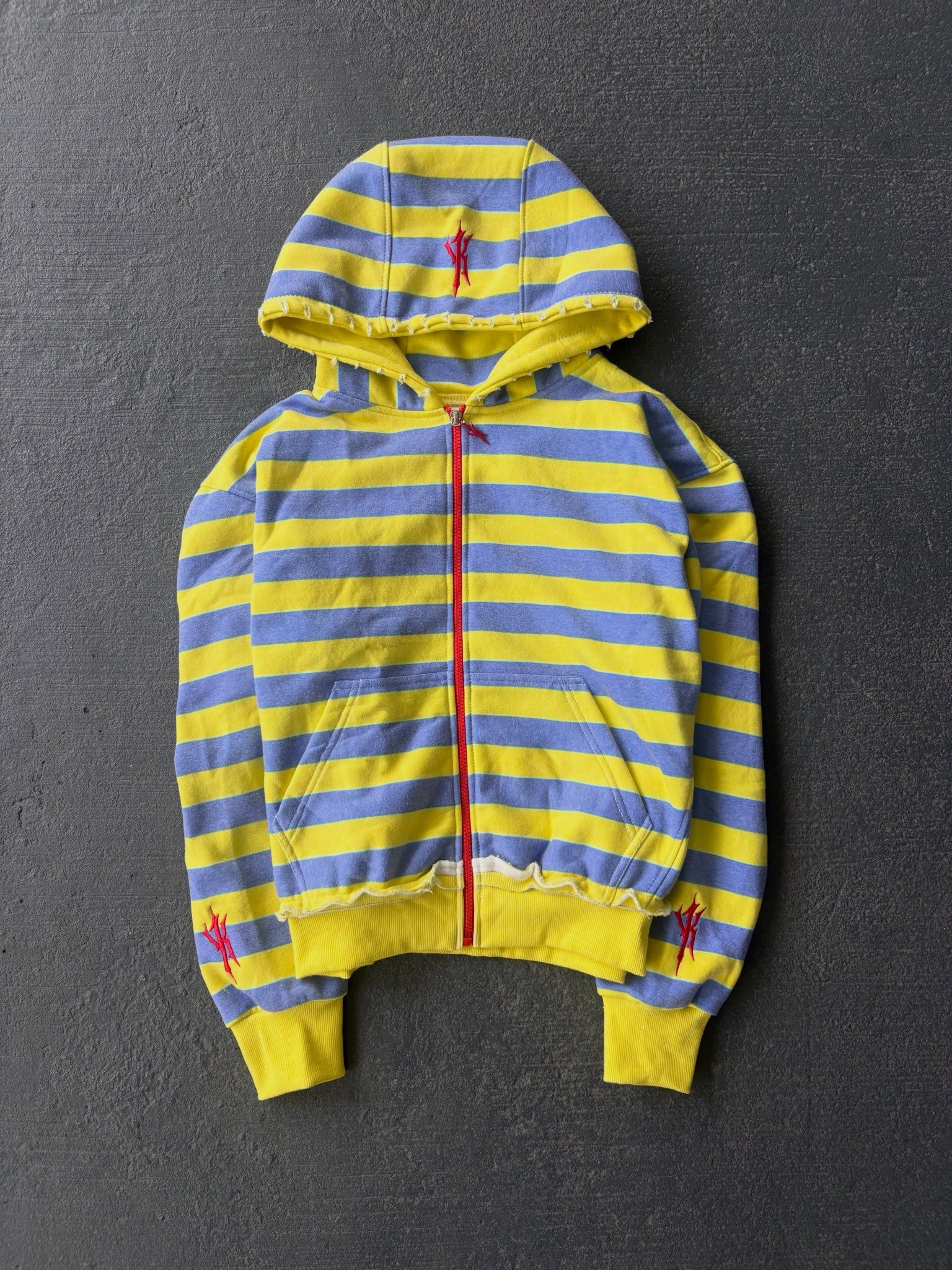 804445263_17906853897509195_154354880597536424_n (1) Ykuno Blue & Yellow Striped Zip-Up Hoodie