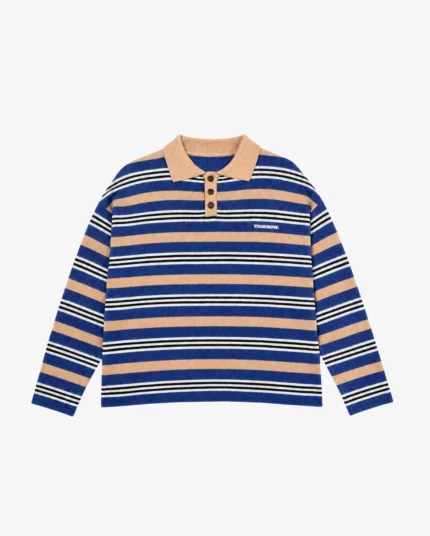 YouKnow Knit Polo Sweater | Beige Stripe