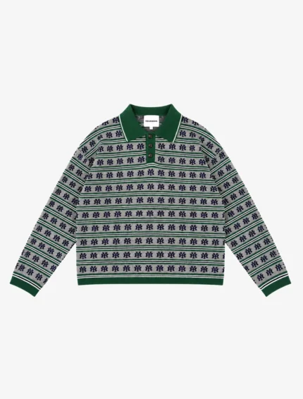 YouKnow Heritage Knit Polo Sweater | Grey